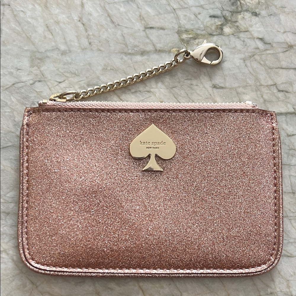 Kate Spade Rose Gold Glitter Pouch